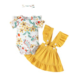 Infants Baby Girls Cut olid Color Strap New Summer 2 Pcs Set