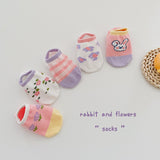 Kid Baby Cotton Anti-Slip Floor Bow Socks 5 Packs