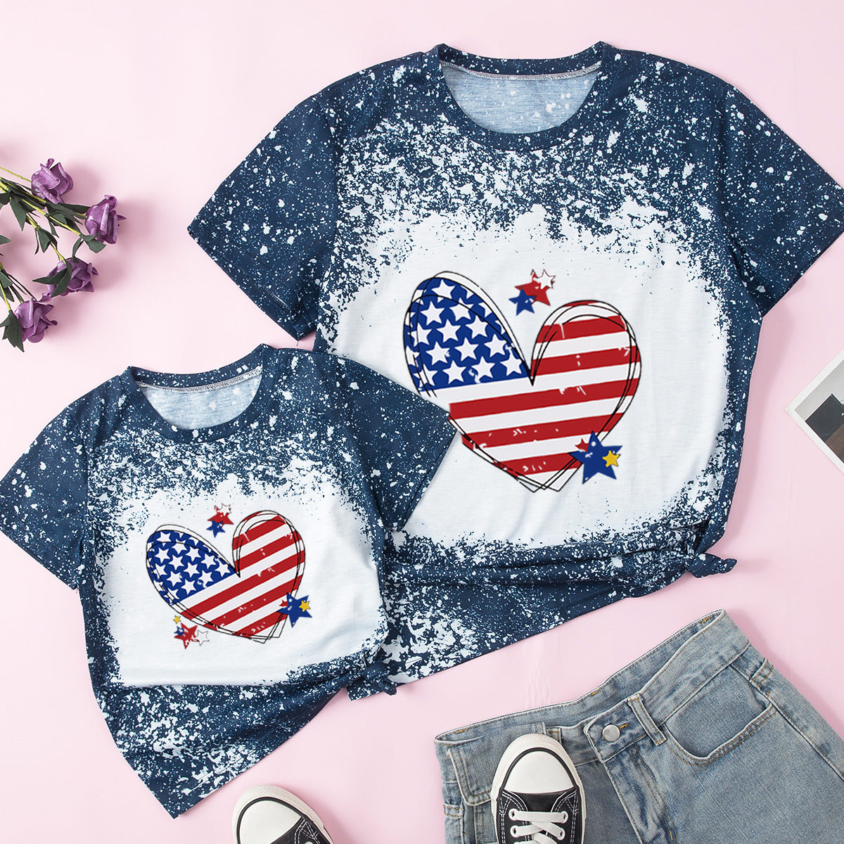 Family Matching Mother Daughter Short Sleeves T-shirt