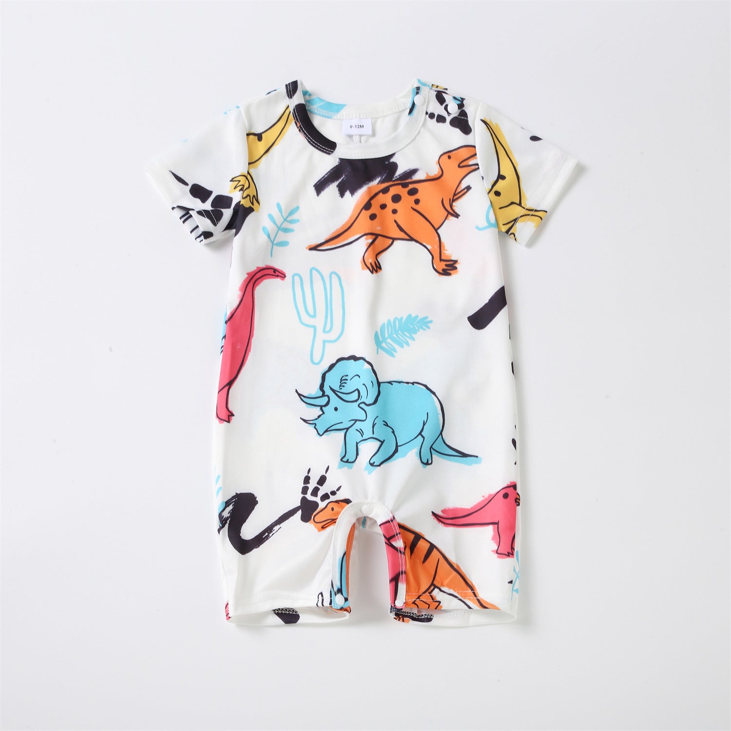 Family Matching New Parent-child Round Collar Short Sleeves Dinosaur Dresses