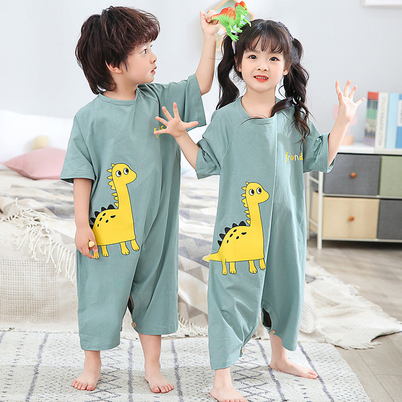 Kid Baby Girl Boy One-piece Short Sleeve Pure Cotton Ultraman Loose Pajamas