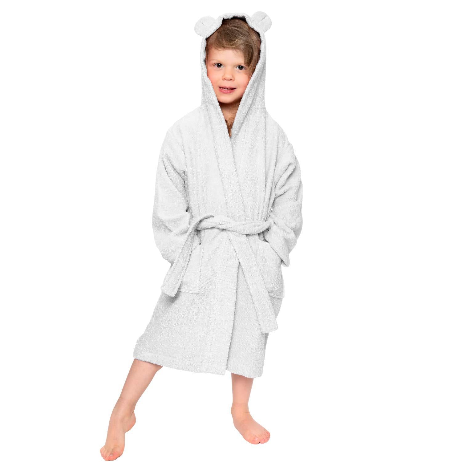 Kid Baby Boy Hooded Long-sleeved Bathrobes Pajamas