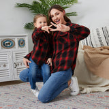 Family Matching Long Sleeves Button-down Plaid Blouse Shirts