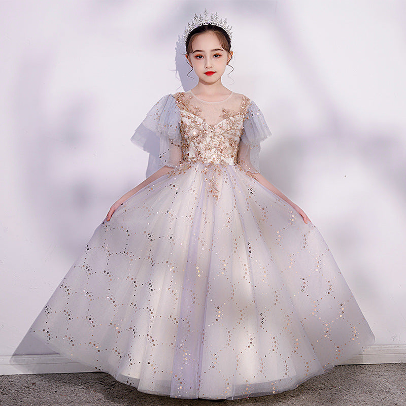 Kid Girl Host Flower Wedding Birthday Princess Dresses