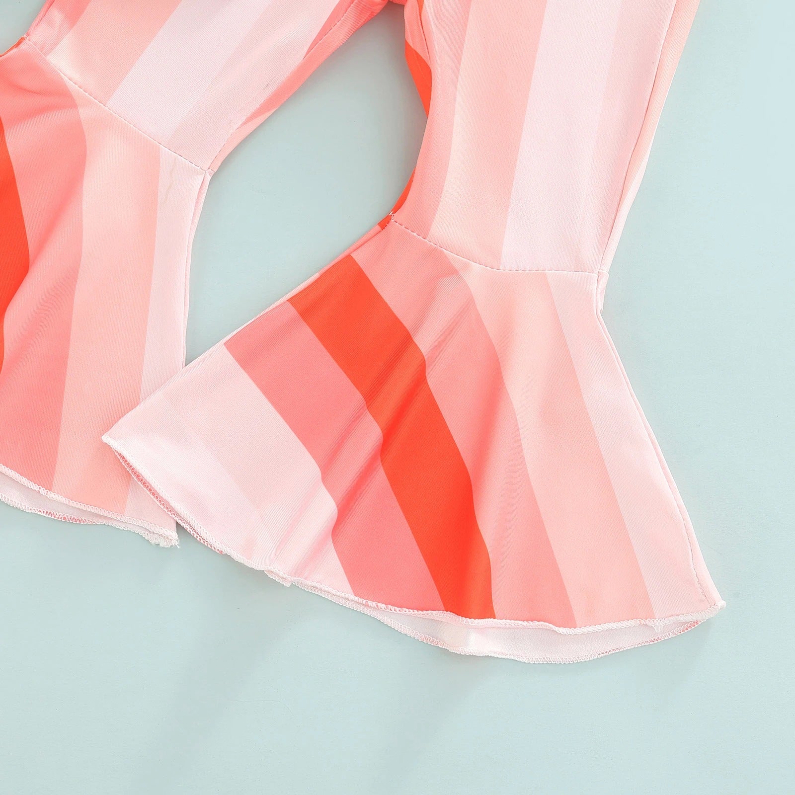 Baby Girls Suit Summer Stripe Bell Bottom Short Sleeve 2 Pcs Set