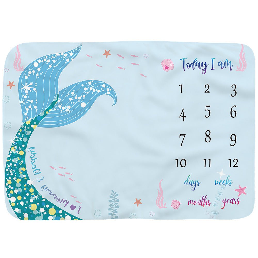 Baby Monthly Record Growth Milestone Blanket Flannel Floral Pajamas