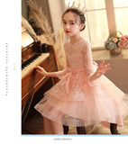 Kid Girl Pompous Trumpet Sleeves Princess Dress