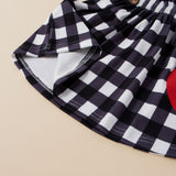 Infants Baby Girls Set Valentine's Day Long Sleeve Plaid Love Strap 2 Pcs Sets