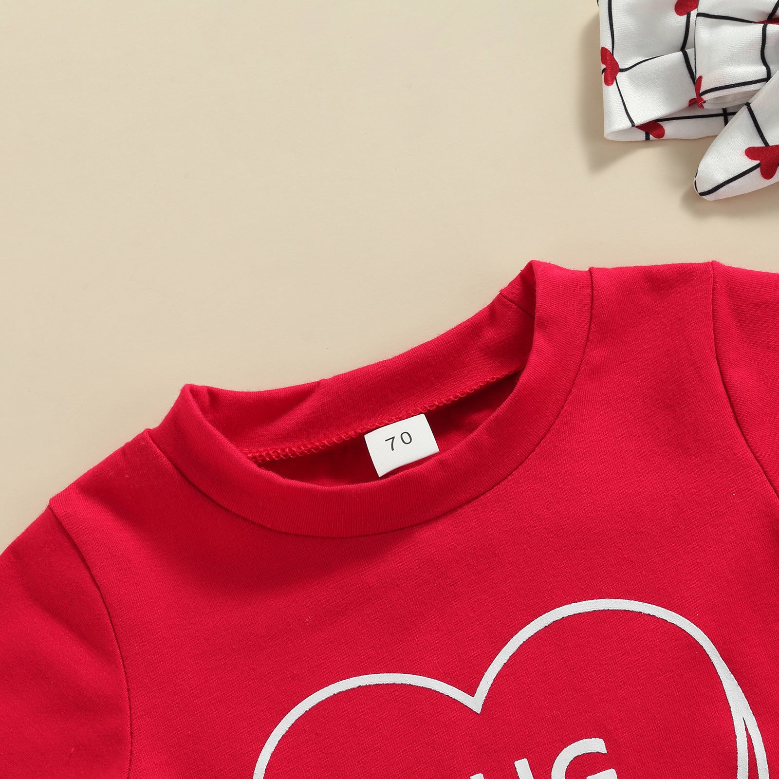 Baby Girl Valentine's Day Love Printed Short Sleeve 3 Pcs