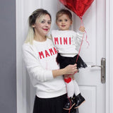 Family Matching Parent-child Print Round Neckline Mother-daughter Shirt