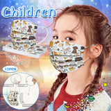 Kid Disposable Cute Pet Small Animal Series Spiny Printing Mask 10 Pcs