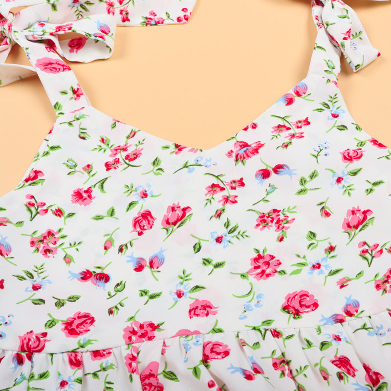 Family Matching Mother-daughter Parent-child Lovely Floral Dresses