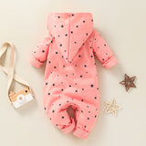 Baby Girl Boy Moon Long-sleeved Onesie Autumn Hooded Climbing Rompers