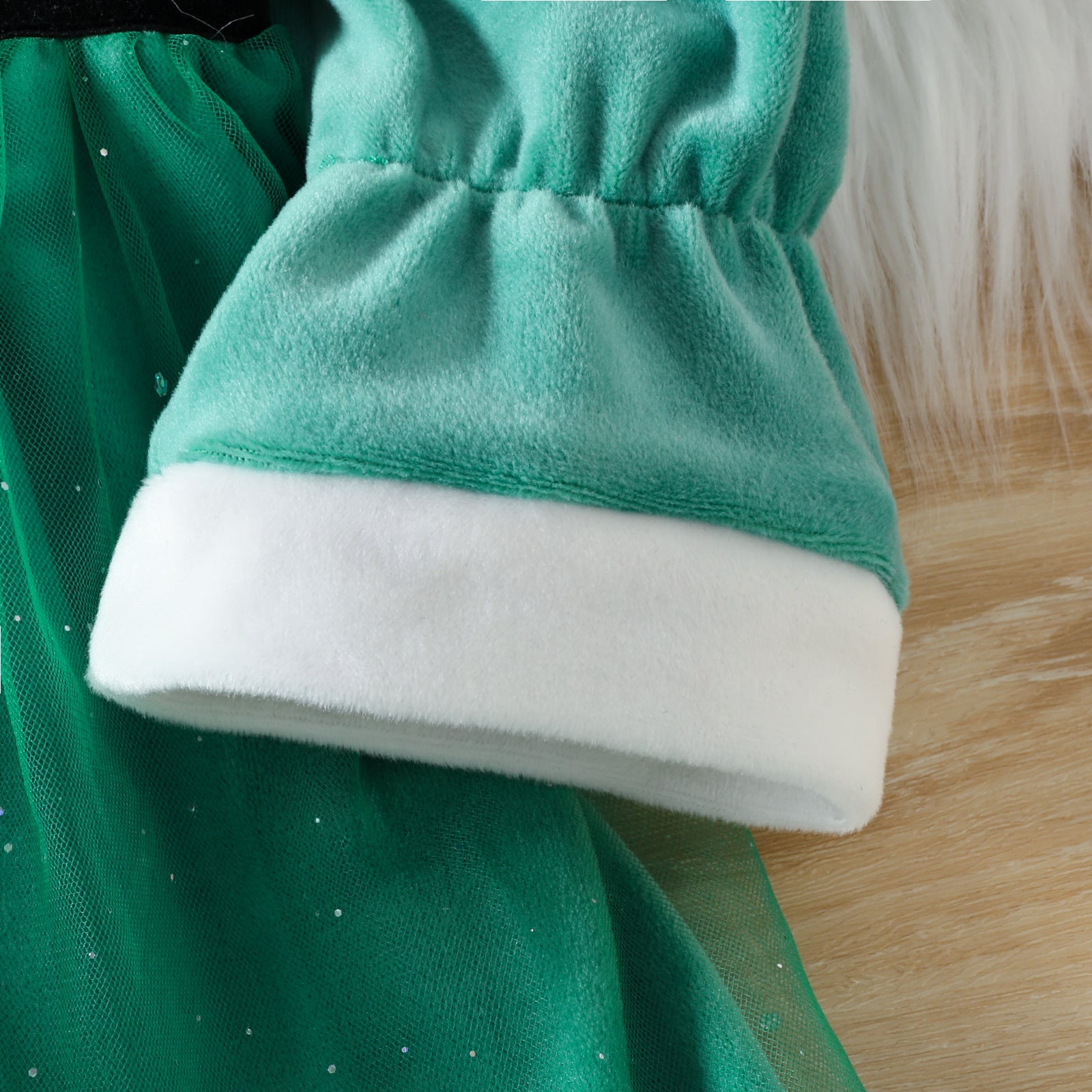 Kid Baby Girl Christmas Winter Silver Fox Velvet Dresses