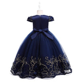 Kid Girl Princess Sleeveless Long Evening Catwalk Piano Performance Dresses