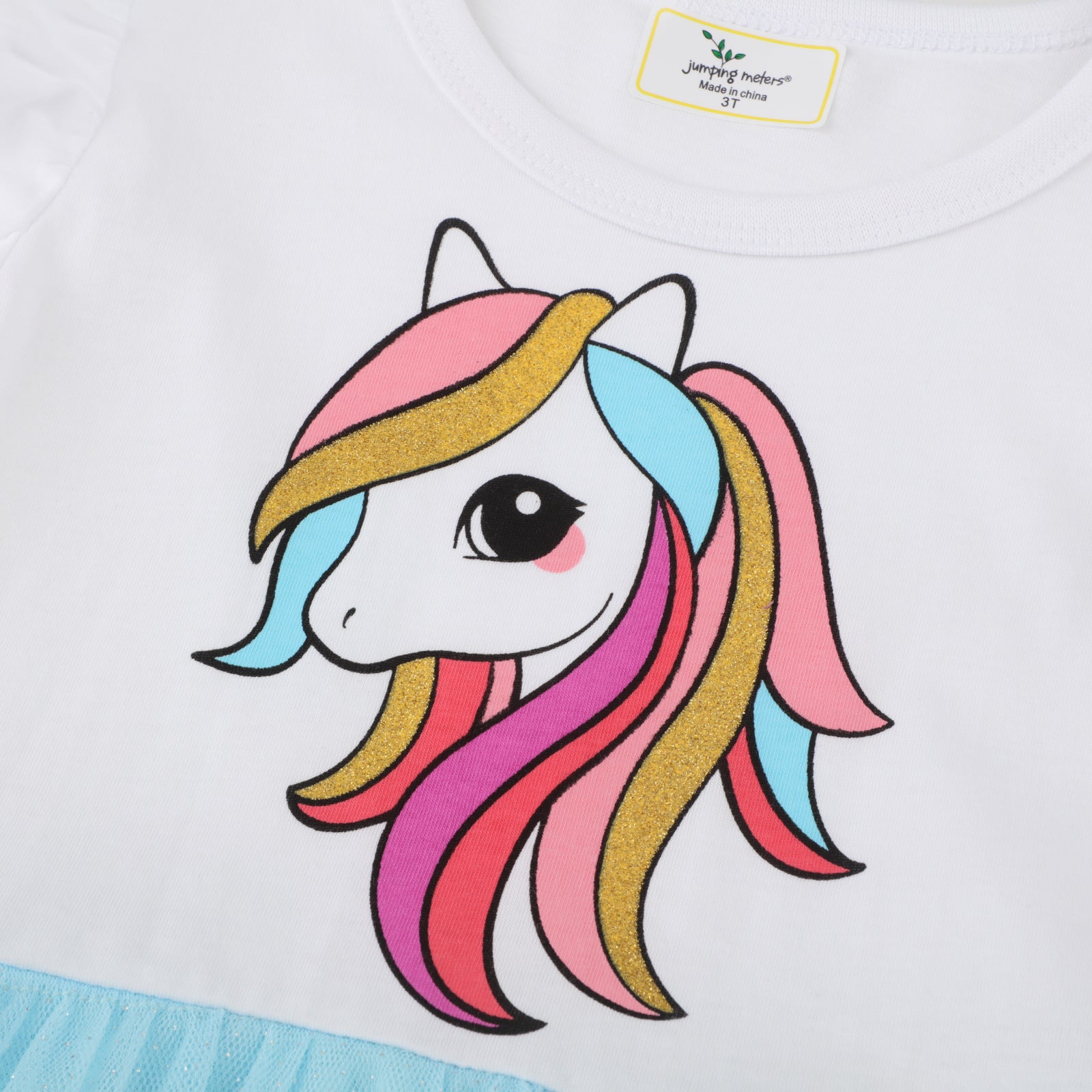 Kid Baby Summer Patchwork Gauze Sleeveless Unicorn Casual Dresses