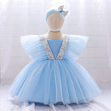 Kid Baby Girl Flying Sleeve Gauze Princess Birthday Dress