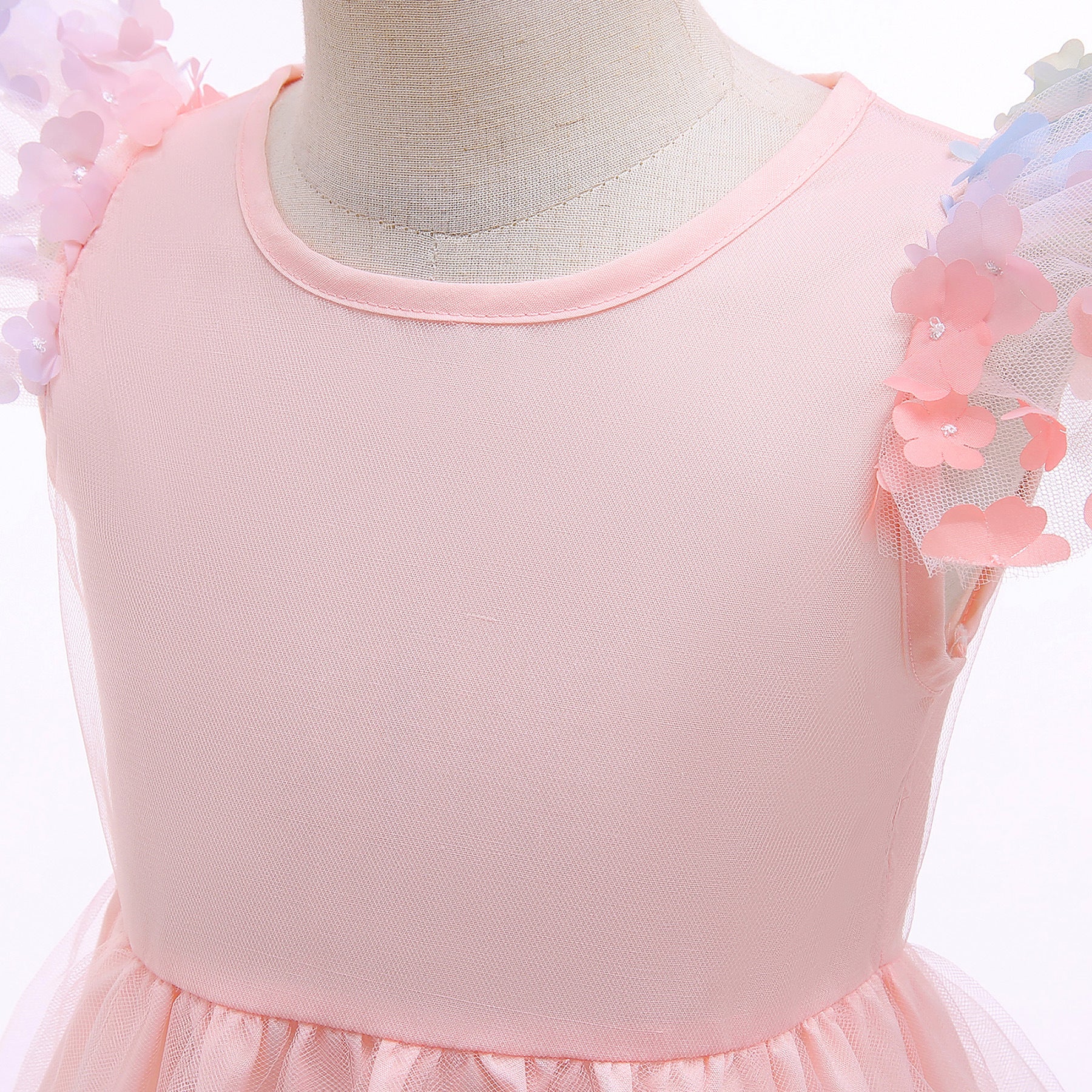 Kid Baby Girls Summer Embroidery Mesh Flower Princess Dresses