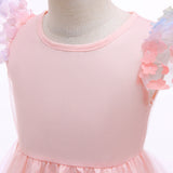 Kid Baby Girls Summer Embroidery Mesh Flower Princess Dresses