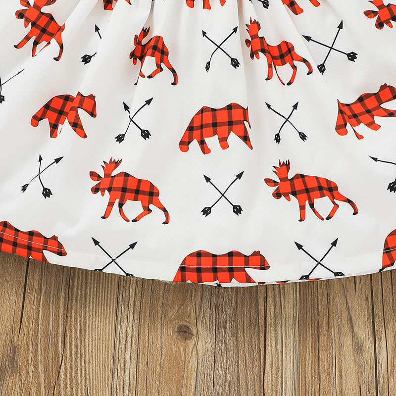 Kid Baby Girl Infant Long Sleeve Pit Splicing Spring Flower Dresses