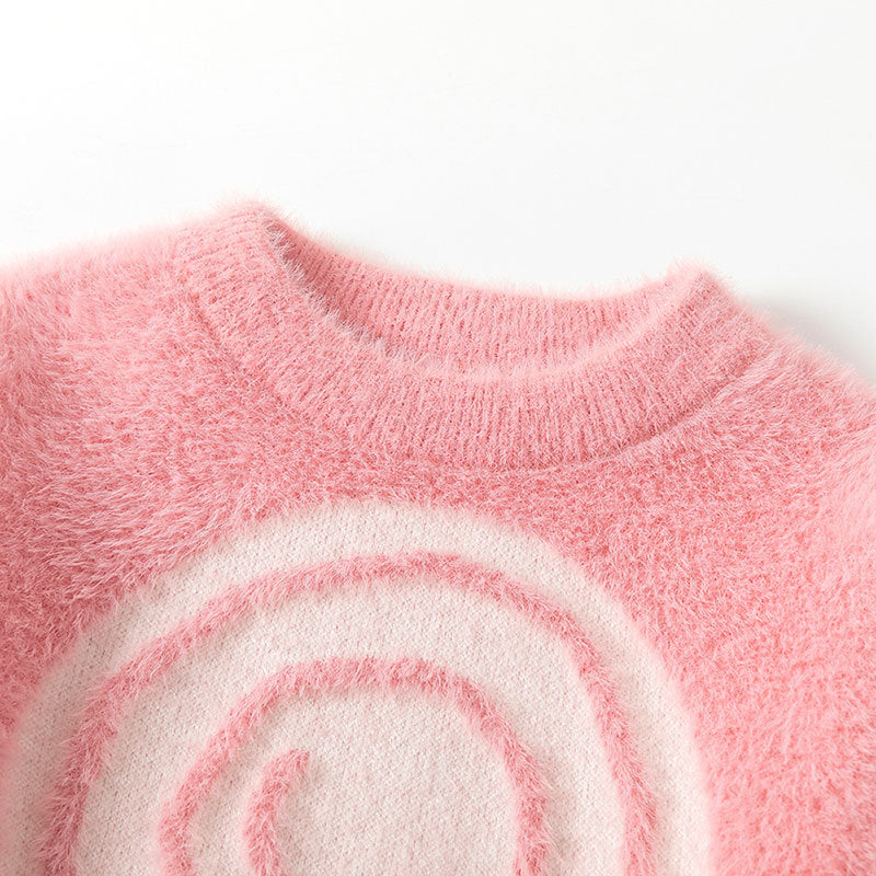 Kid Baby Girl Winter Mink Cashmere Pullover Sweater