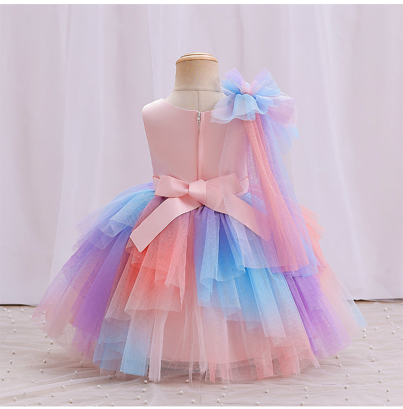 Kid Baby Girl Princess Piano Performance Gradual Evening Party Dresses