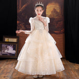 Kid Girl Princess Autumn Show Flower Poncho Dresses