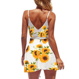 Family Matching Mother-daughter Vacation V-collar Flower Dresses