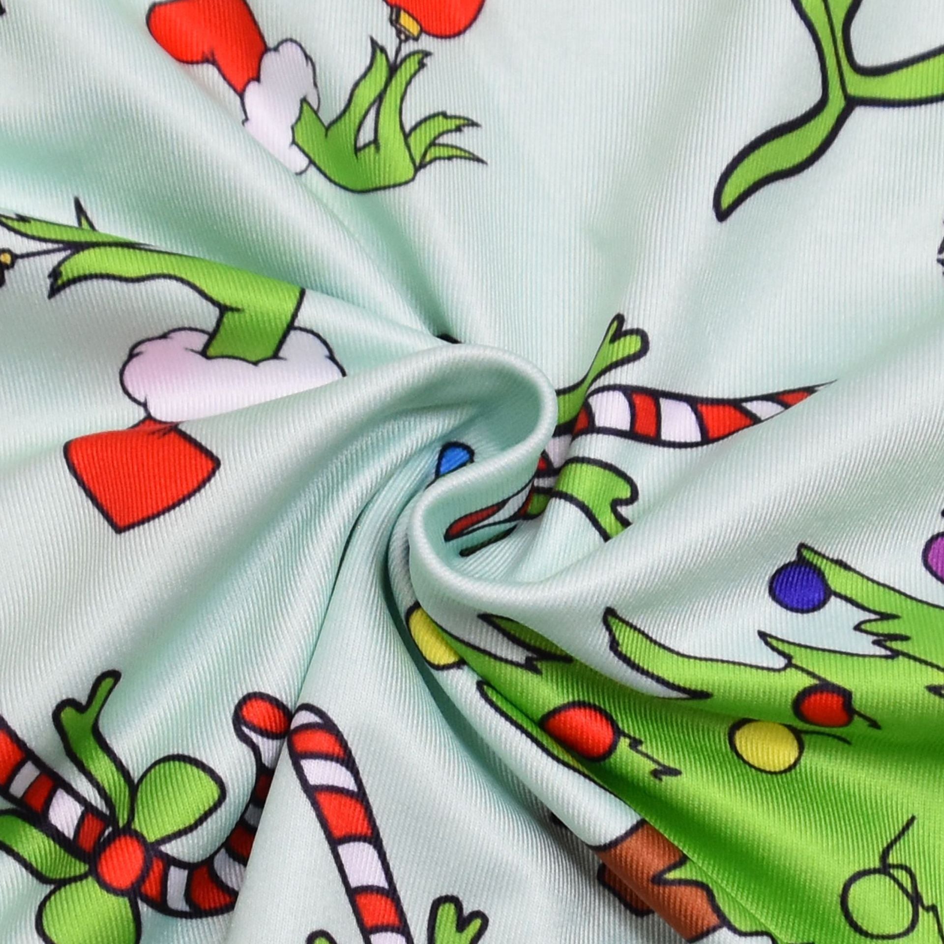Kid Girls Long-sleeved Christmas Thief Green Sulley Grinch Dresses