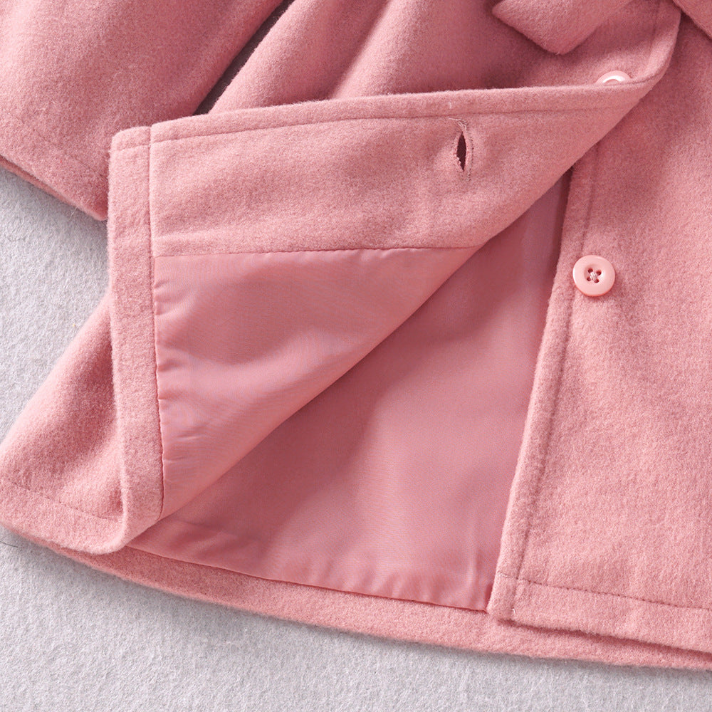 Kids Baby Girls Autumn Winter Thick Solid Fur Hooded Coats