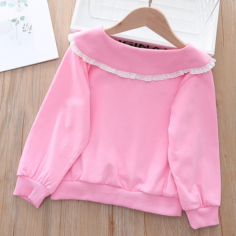 Kid Baby Girl Doll Collar Cute Snow White Print T-shirt