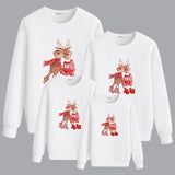 Family Matching Christmas Cartoon Cute Elk Print Creative Cotton Shirts