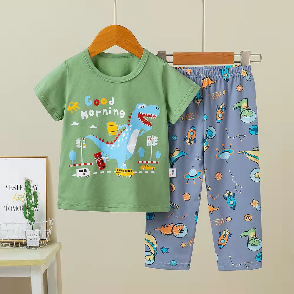Kid Baby Boy Short Sleeve Home Wear Summer Pajamas