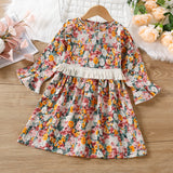 Kid Baby Girls Autumn Ethnic Fringed Flower Dress