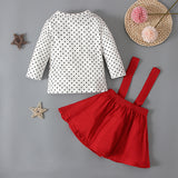 Kid Baby Girls Spring Fall Valentine Day Love Dot Long-sleeved 2 Pcs Sets