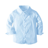 Kid Baby Boy Gentleman Suit Light Blue Long Sleeve Set 2 Pcs