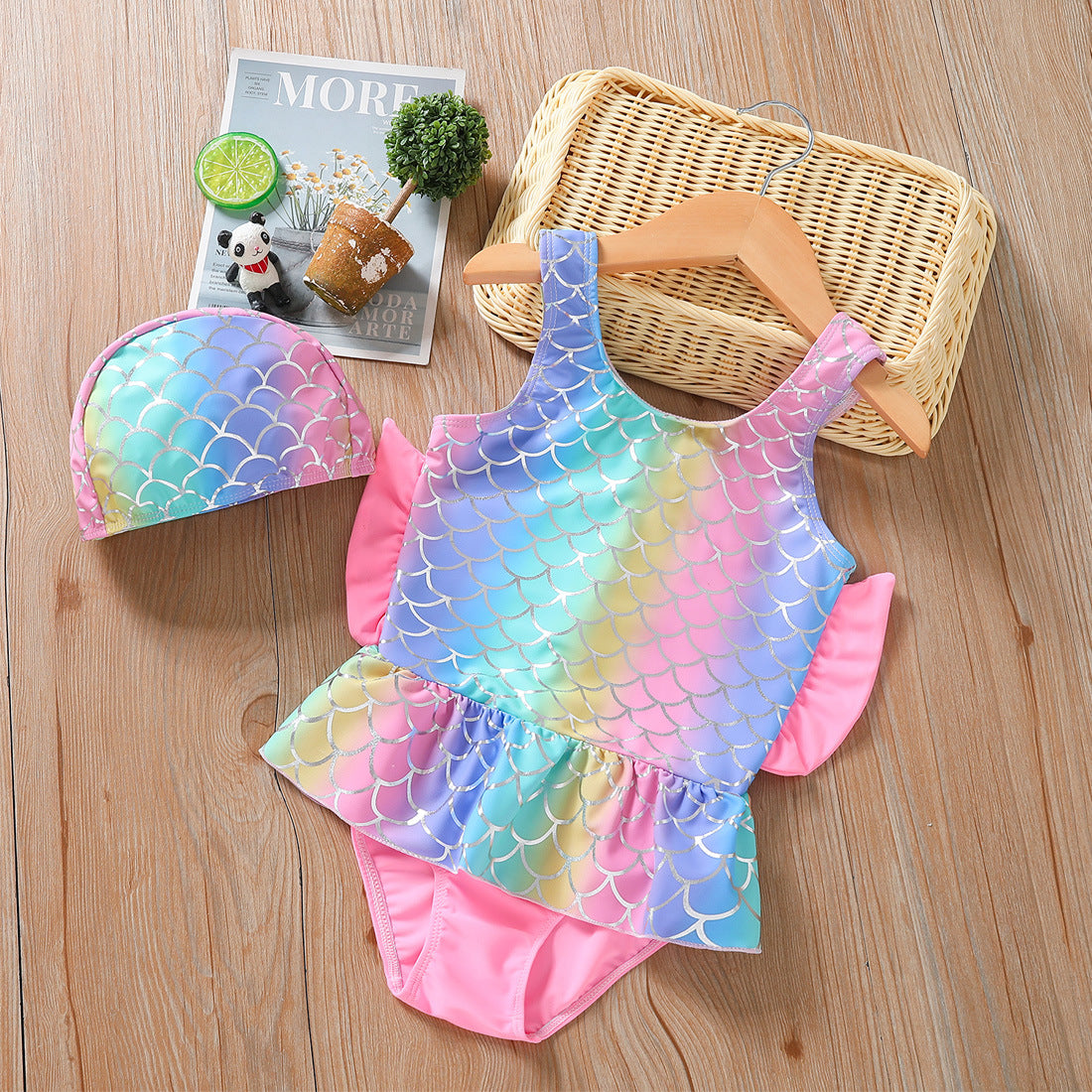 Summer Mermaid Kid Baby Girl Triangle One-piece Breathable Swimsuit
