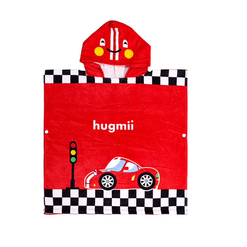 Infant Baby Bathrobe Cartoon Towel Robe Hooded Cloak Pajamas