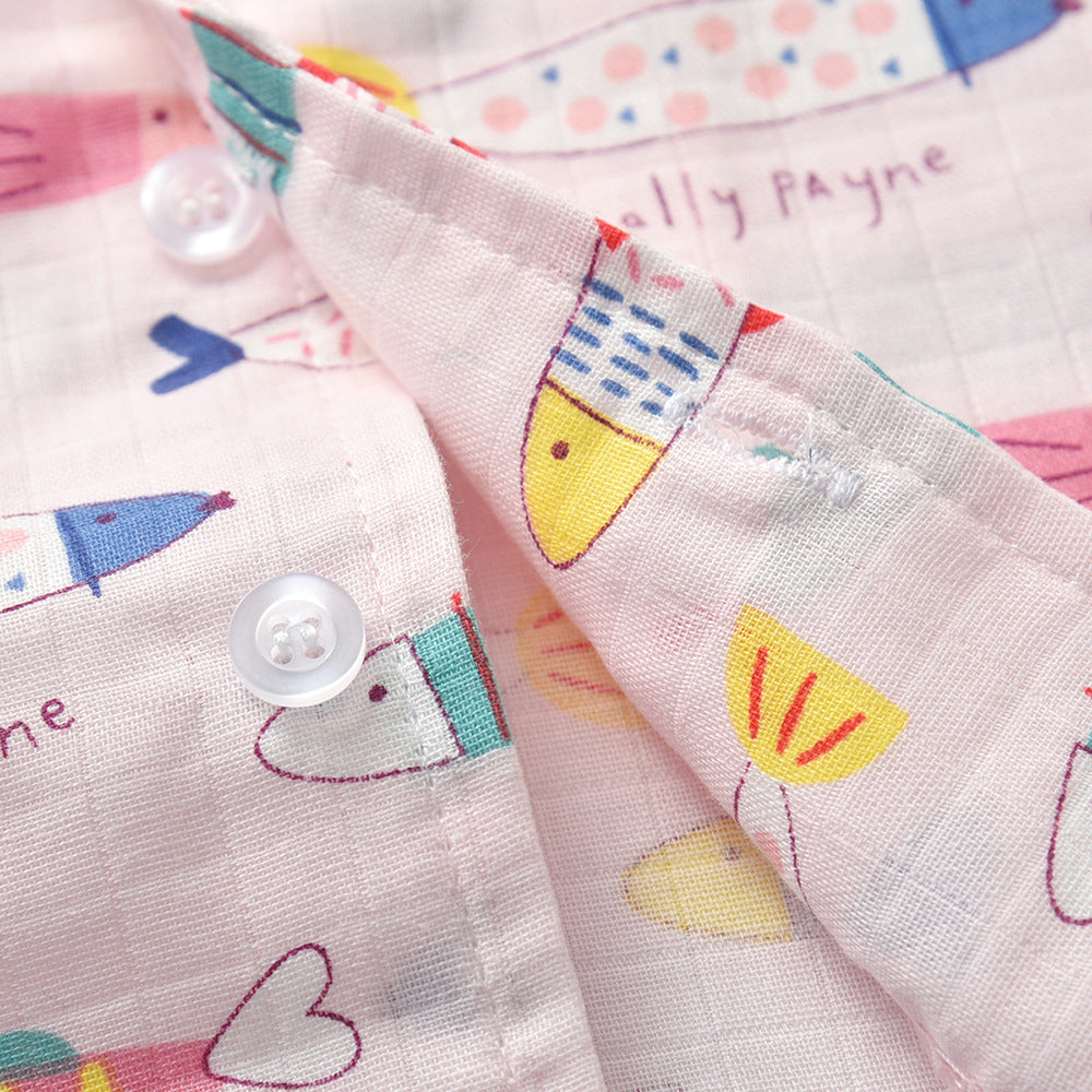 Kid Baby Boy GirlCotton Pajamas Summer Short Sleeve Cartoon Casual 2 Pcs