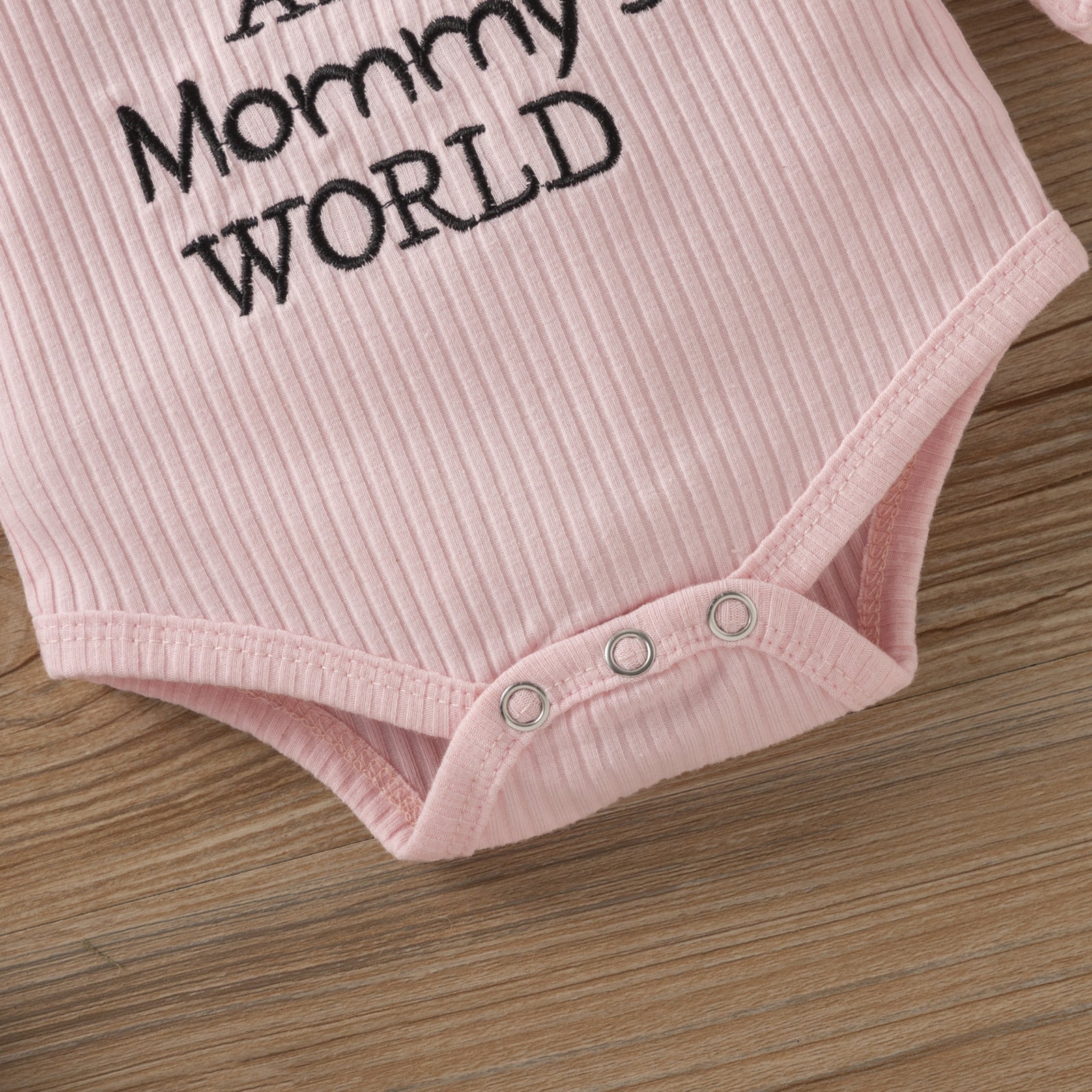 Baby Girl Suit Stripe Long Sleeve Letter Embroidered Flower 3 Pcs Sets