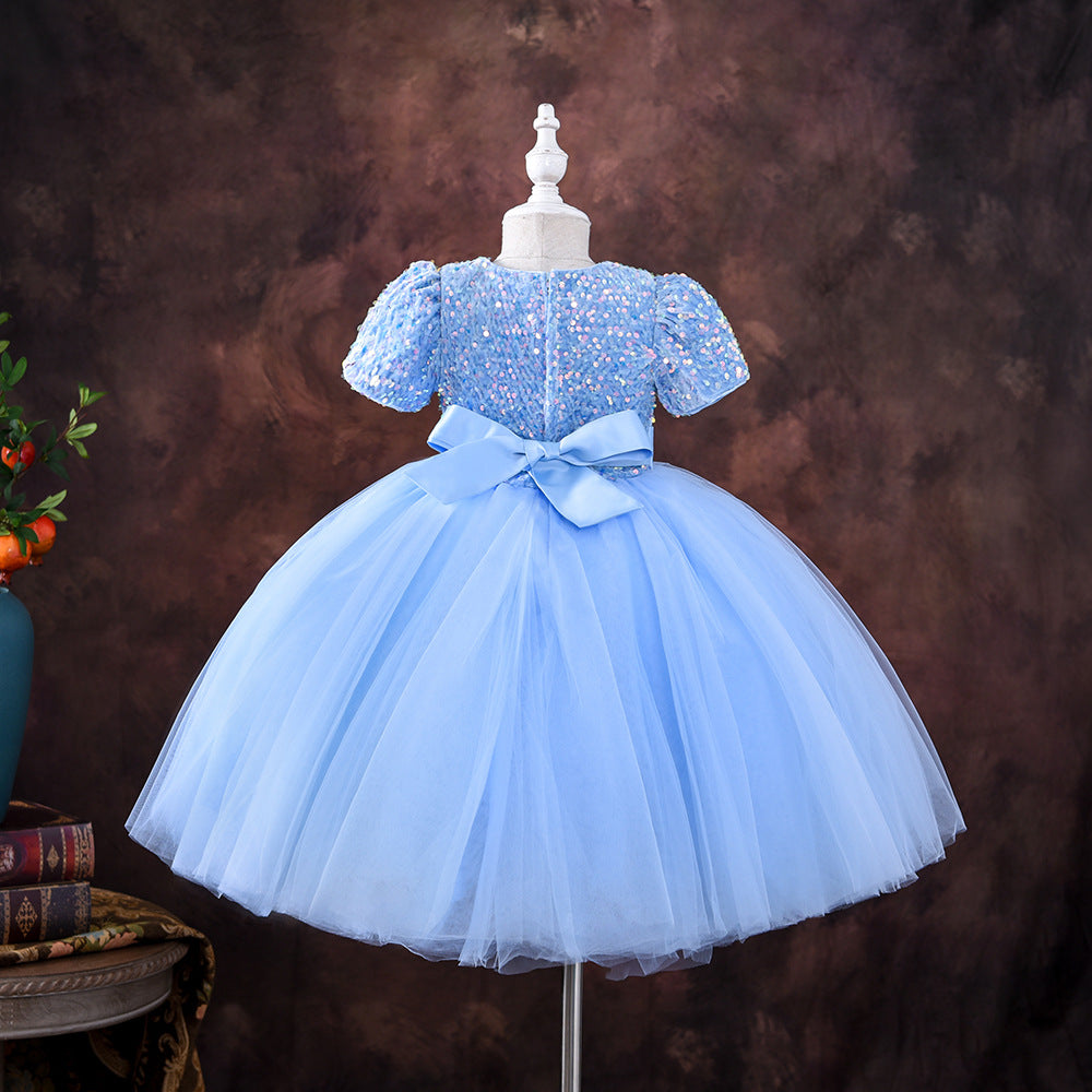 Kid Girl Princess Summer Korean Sequin Piano Dresses