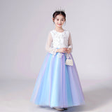 Kid Girl Long Sleeve Rainbow Princess Dress