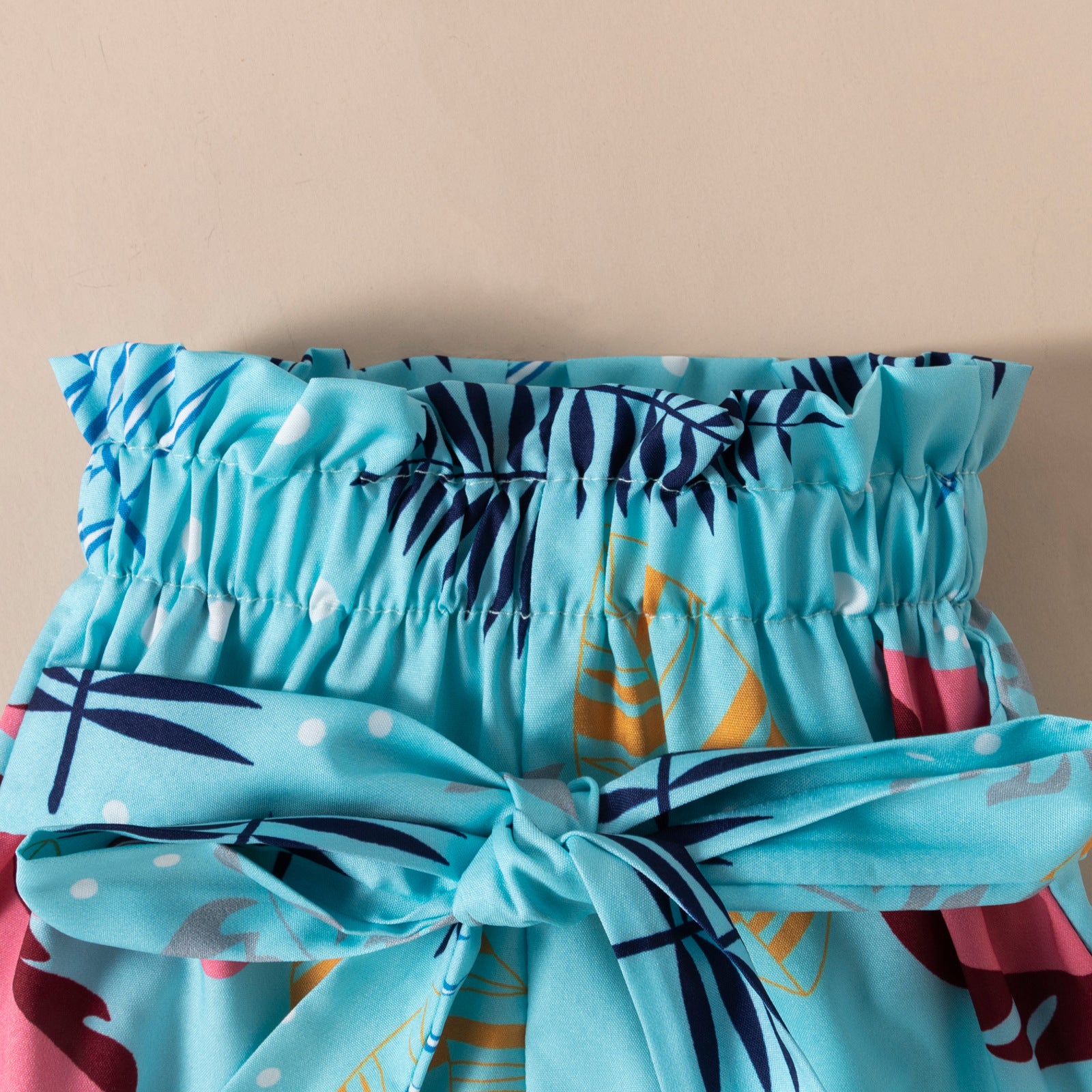 Baby Girls Summer Sleeveless Leaf Printed Shorts 2 Pcs Sets
