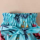 Baby Girls Summer Sleeveless Leaf Printed Shorts 2 Pcs Sets