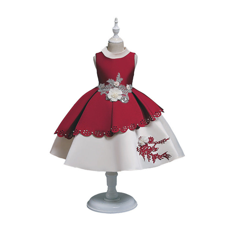Kid Girl Puffy Princess Host Performance Dress