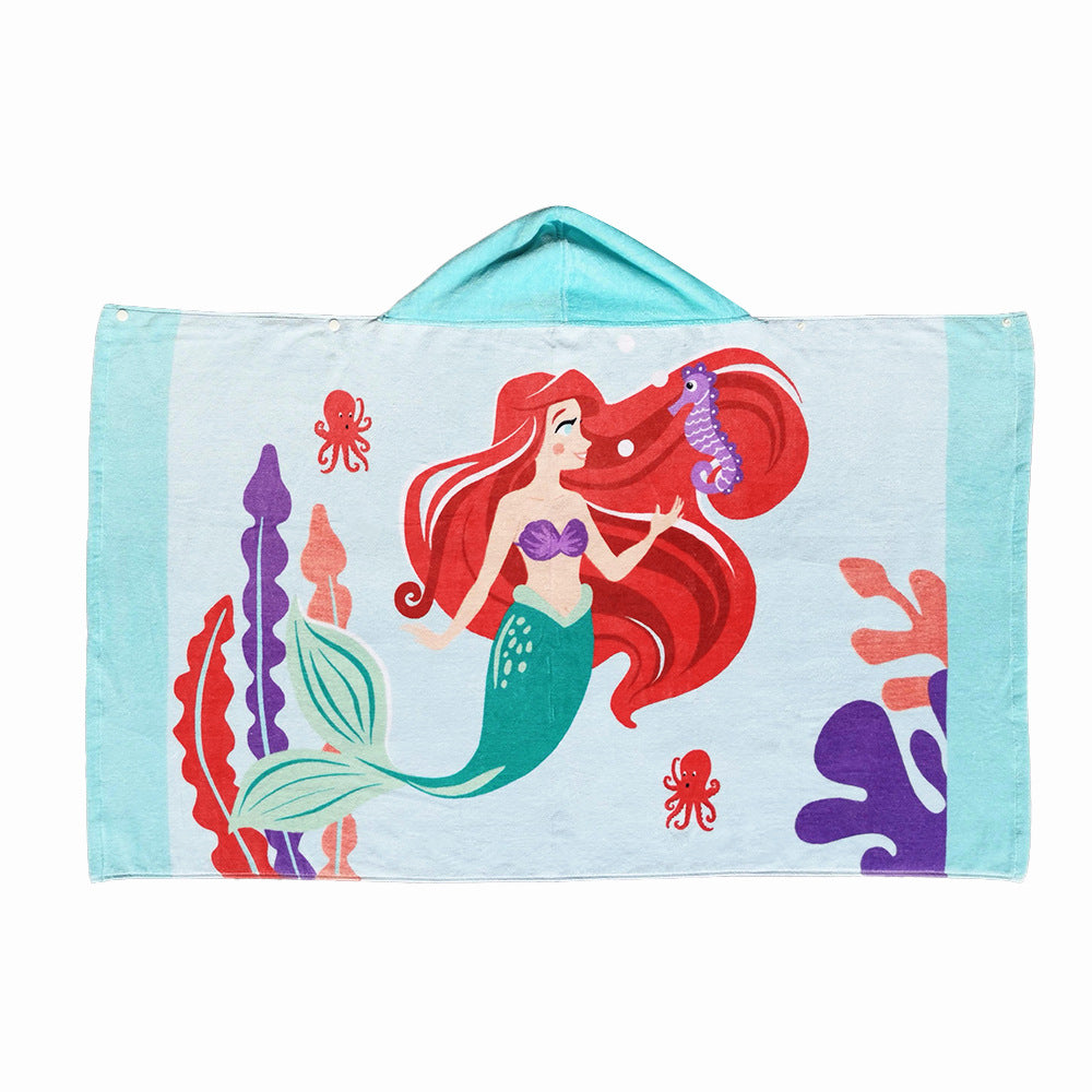 Baby Bathrobe Cartoon Bath Towel Robe Hooded Cloak Beach Towel Pajamas