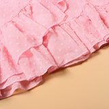 Family Matching Mother-daughter Pink Lovely Irregular Vacation Dresses