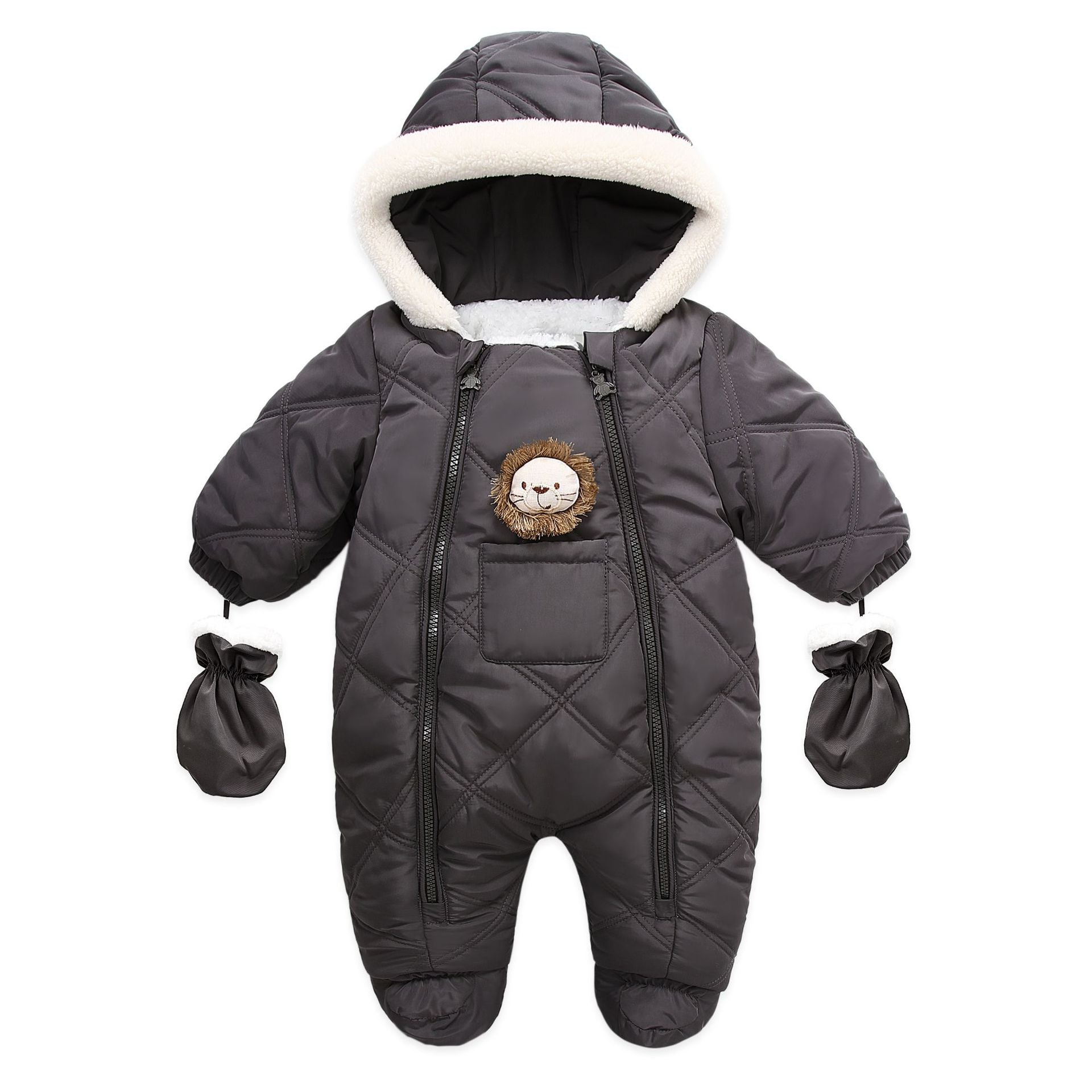 Thick Warm Infant Baby Jumpsuit Hooded Fleece Winter Autumn Overalls Romper