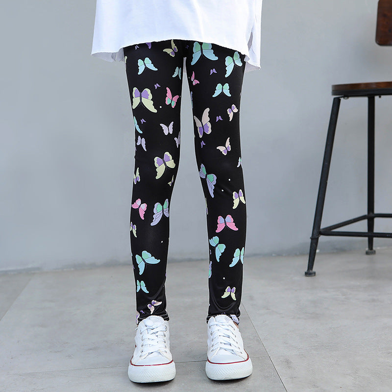 Kid Girls Leggings Travel Pants Student Casual Wear Customizable Leggings Pants