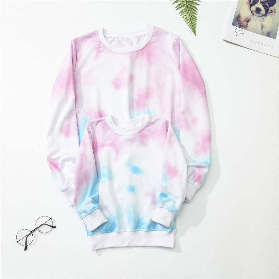 Family Matching Mother-daughter Tie-dye Top Trendy New Hoodie